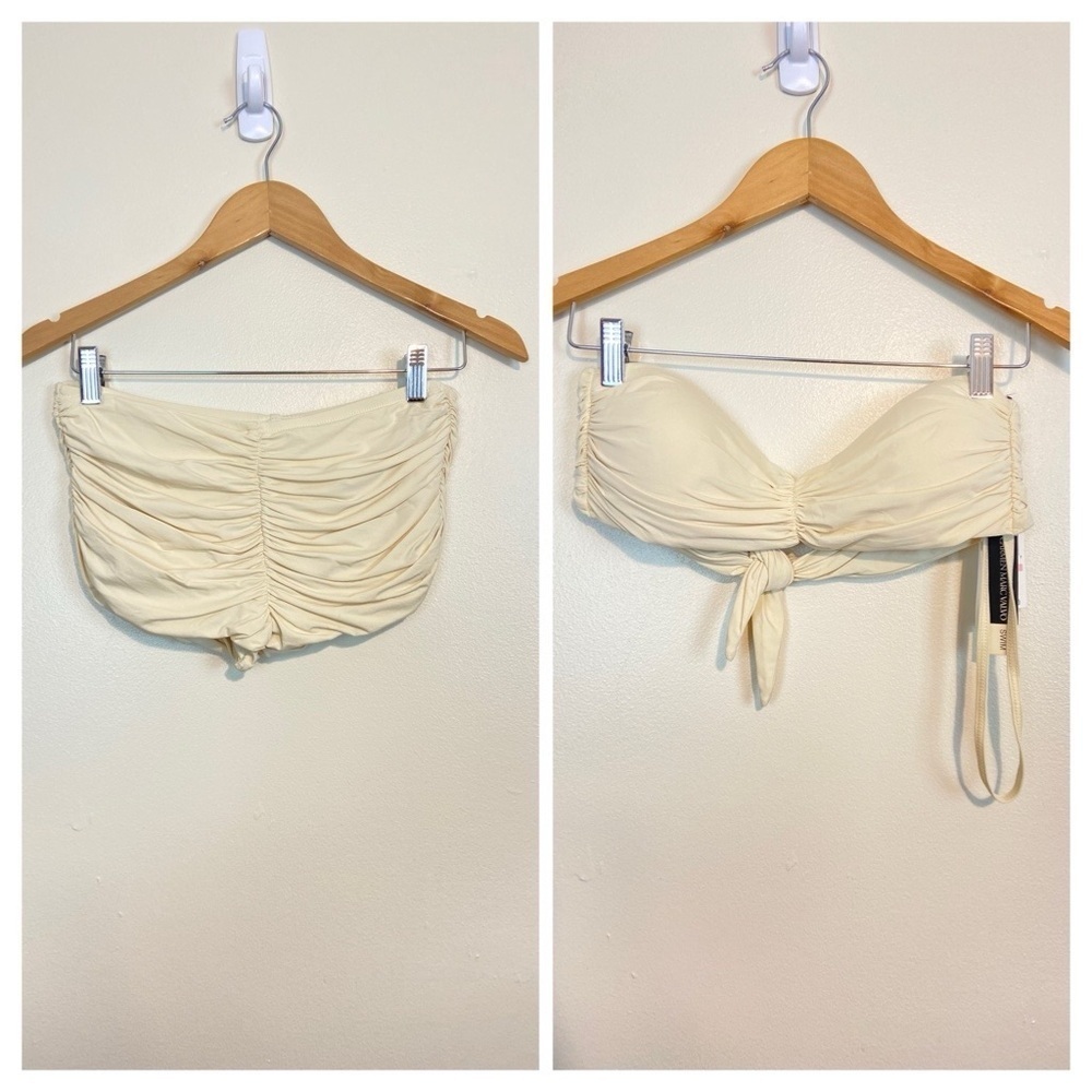 NWT Carmen Marc Valvo Bandeau Bikini Color Sand Size 10